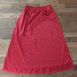 Vintage Ashley Taylor Red Lace Trimmed Slip